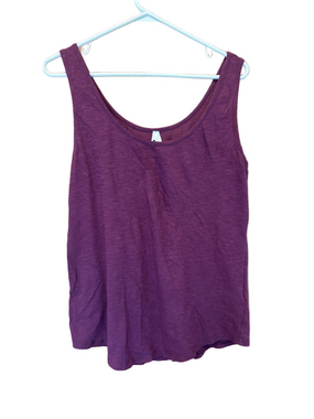 Pact Women's Organic Cotton Purple Plum Scoop Neck Soft Slub Sleeveless Tank